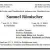 Roemischer Samuel 1938-2010 Todesanzeige